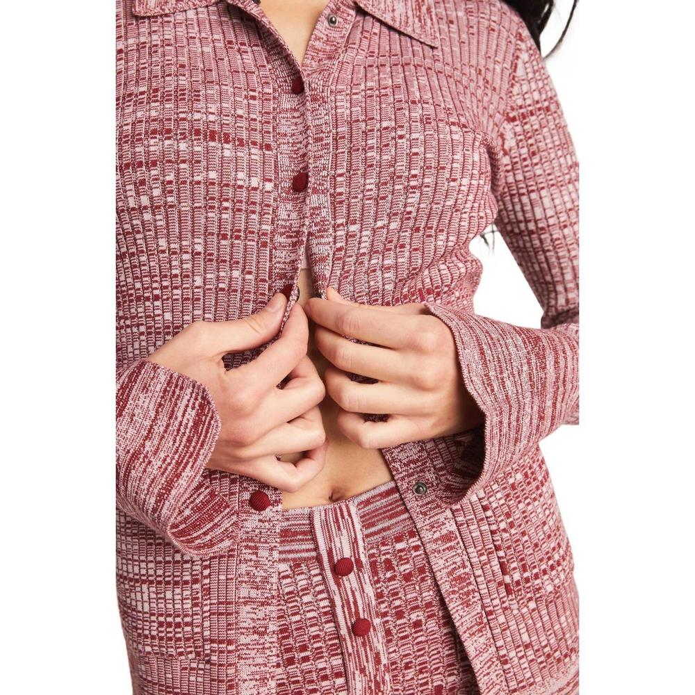NEW LIVE THE PROCESS marl cardigan in seashell & chili flake - Picture 4 of 4